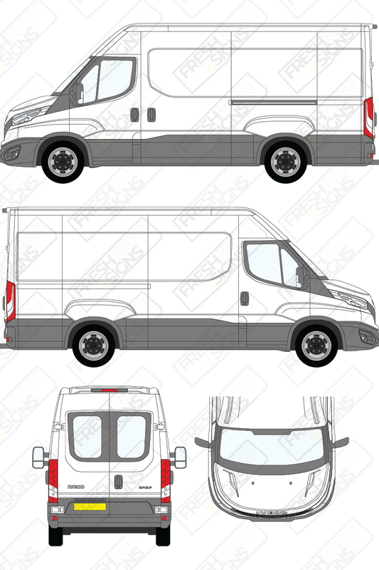 Van Graphics - Iveco | Daily | 2019-2025 | Long Wheelbase (L3) | Medium Roof (H2) | With Rear Windows