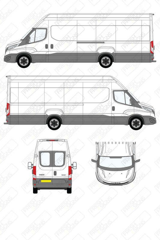 Van Graphics - Iveco | Daily | 2019-2025 | Maxi-Long Wheelbase (L5) | High Roof (H3) | With Rear Windows