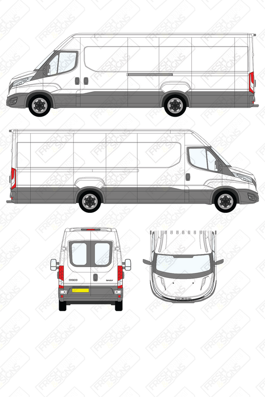 Van Graphics - Iveco | Daily | 2019-2025 | Maxi-Long Wheelbase (L5) | Medium Roof (H2) | With Rear Windows