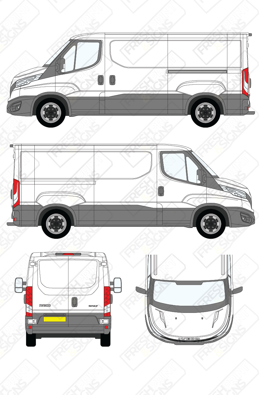 Van Graphics - Iveco | Daily | 2019-2025 | Medium Wheelbase (L2) | Low Roof (H1) | Panelled Rear Doors