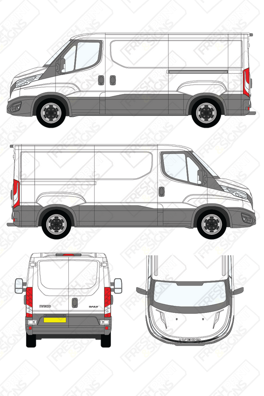 Van Graphics - Iveco | Daily | 2019-2025 | Medium Wheelbase (L2) | Low Roof (H1) | Panelled Rear Doors