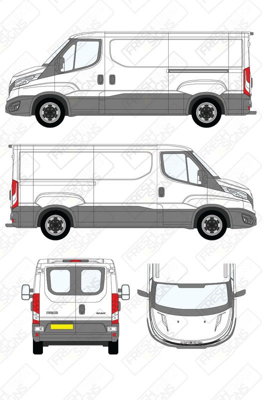Van Graphics - Iveco | Daily | 2019-2025 | Medium Wheelbase (L2) | Low Roof (H1) | With Rear Windows
