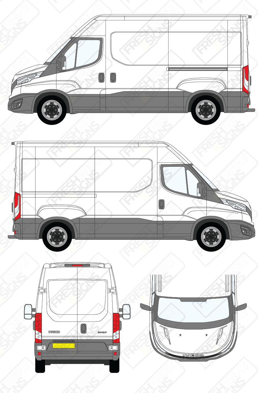 Van Graphics - Iveco | Daily | 2019-2025 | Medium Wheelbase (L2) | Medium Roof (H2) | Panelled Rear Doors