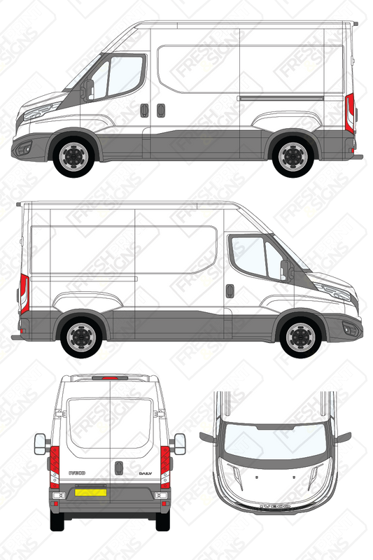 Van Graphics - Iveco | Daily | 2019-2025 | Medium Wheelbase (L2) | Medium Roof (H2) | Panelled Rear Doors