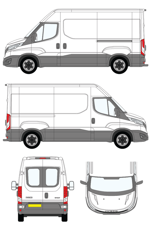 Van Graphics - Iveco | Daily | 2019-2025 | Medium Wheelbase (L2) | Medium Roof (H2) | With Rear Windows