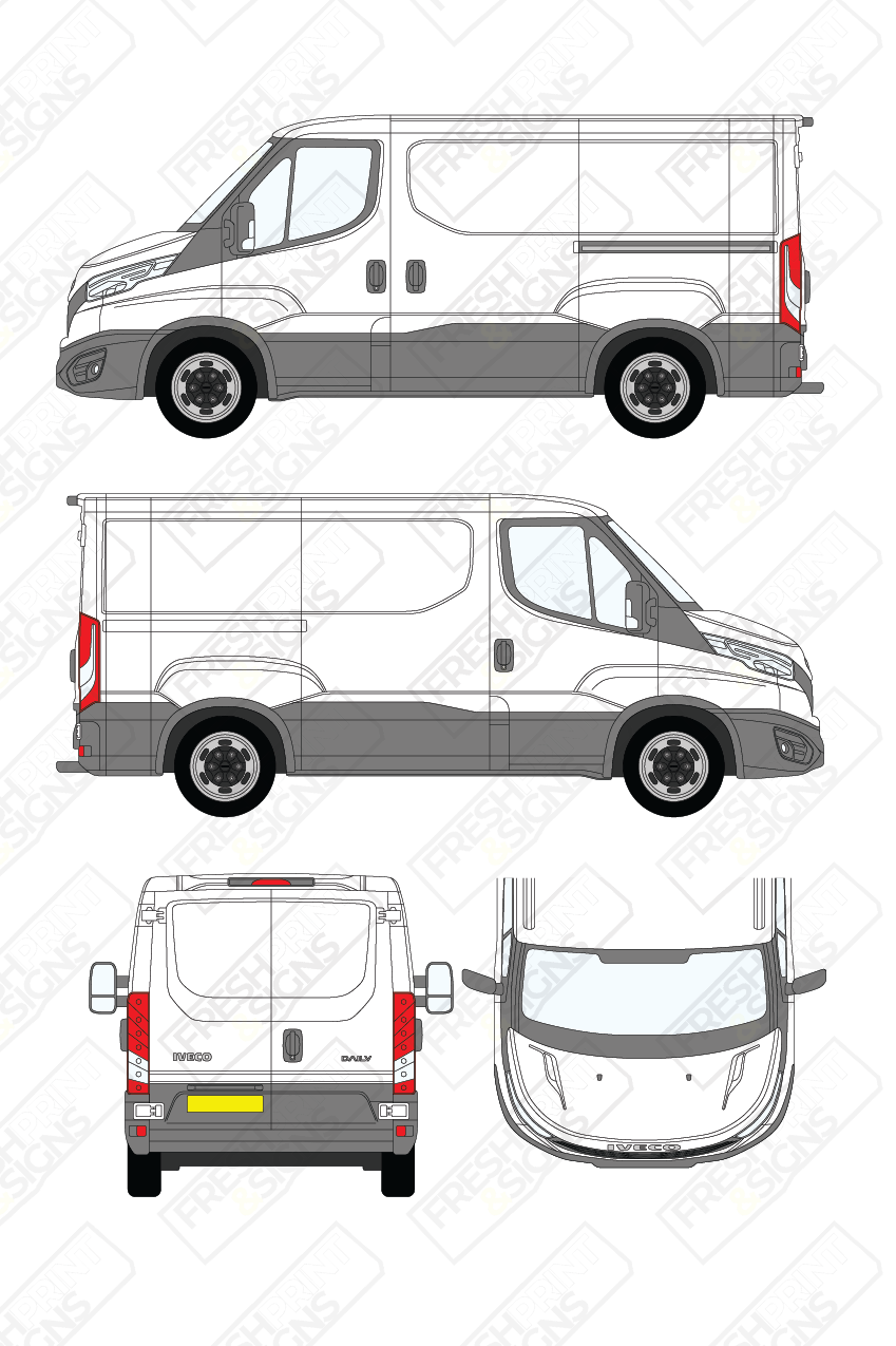 Van Graphics - Iveco | Daily | 2019-2025 | Short Wheelbase (L1) | Low Roof (H1) | Panelled Rear Doors
