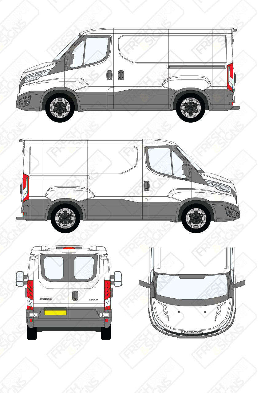 Van Graphics - Iveco | Daily | 2019-2025 | Short Wheelbase (L1) | Low Roof (H1) | With Rear Windows
