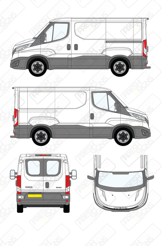 Van Graphics - Iveco | Daily | 2019-2025 | Short Wheelbase (L1) | Low Roof (H1) | With Rear Windows