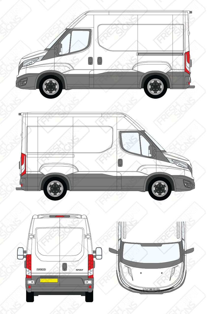 Van Graphics - Iveco | Daily | 2019-2025 | Short Wheelbase (L1) | Medium Roof (H2) | Panelled Rear Doors
