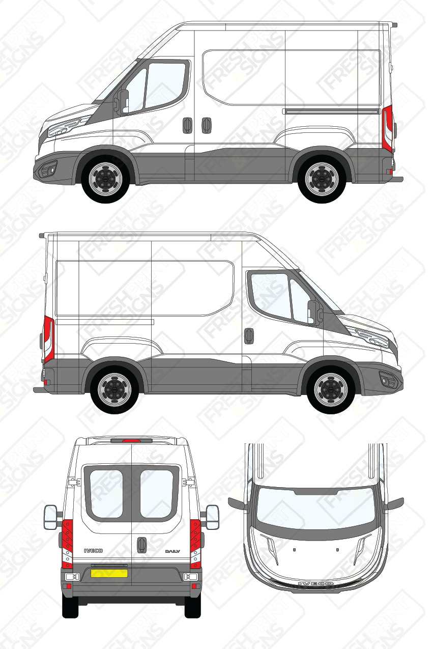 Van Graphics - Iveco | Daily | 2019-2025 | Short Wheelbase (L1) | Medium Roof (H2) | With Rear Windows