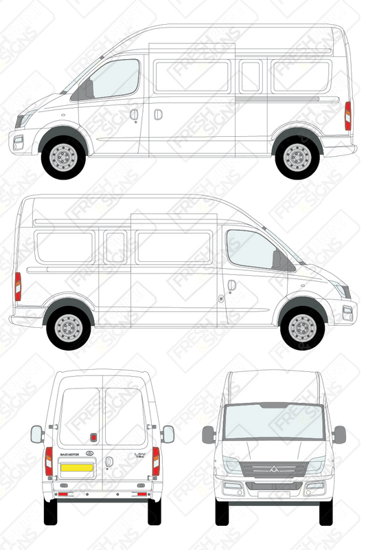 Van Graphics - LDV | V80 | 2017-2020 | Long Wheelbase (L3) | High Roof (H3) | Panelled Rear Doors