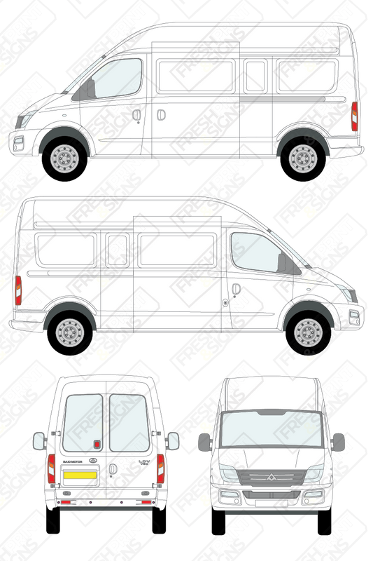 Van Graphics - LDV | V80 | 2017-2020 | Long Wheelbase (L3) | High Roof (H3) | With Rear Windows
