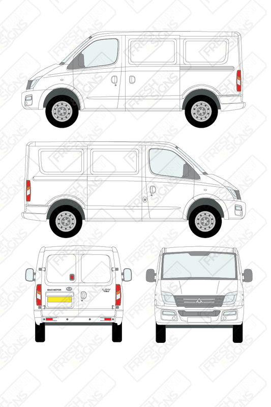 Van Graphics - LDV | V80 | 2017-2020 | Short Wheelbase (L1) | Low Roof (H1) | Panelled Rear Doors