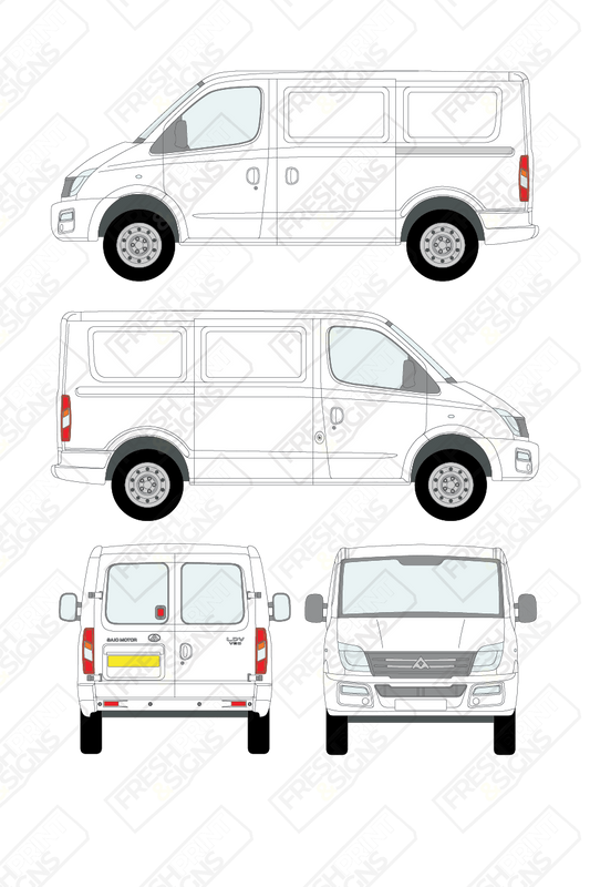 Van Graphics - LDV | V80 | 2017-2020 | Short Wheelbase (L1) | Low Roof (H1) | With Rear Windows
