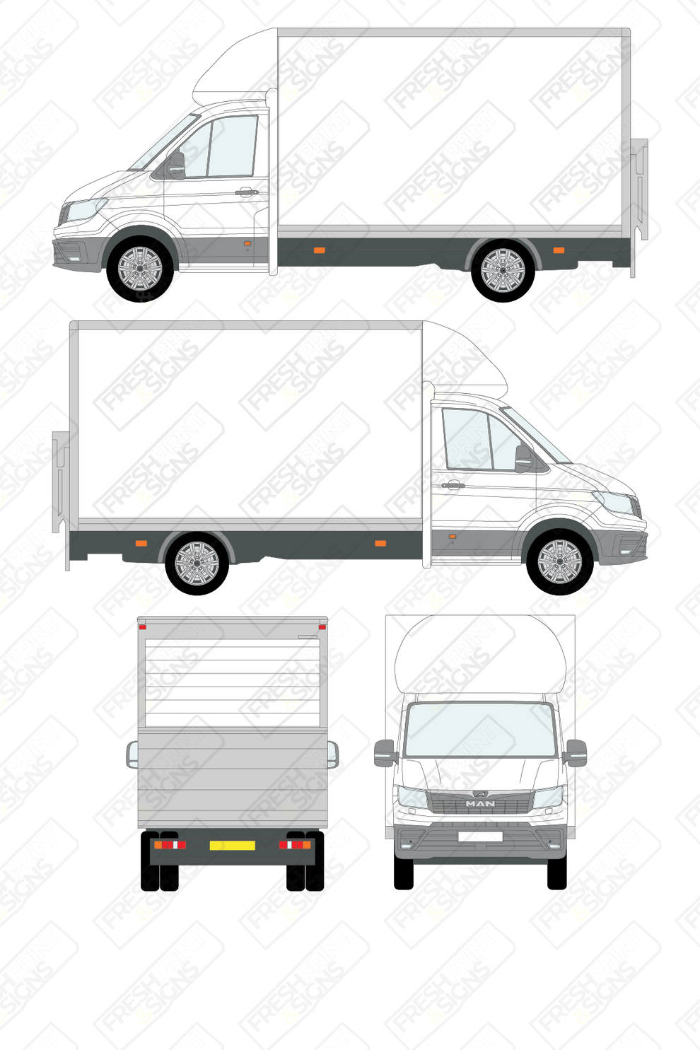 Van Graphics - MAN | TGE Luton | 2017-2025 | With Tail Lift – Fresh Print