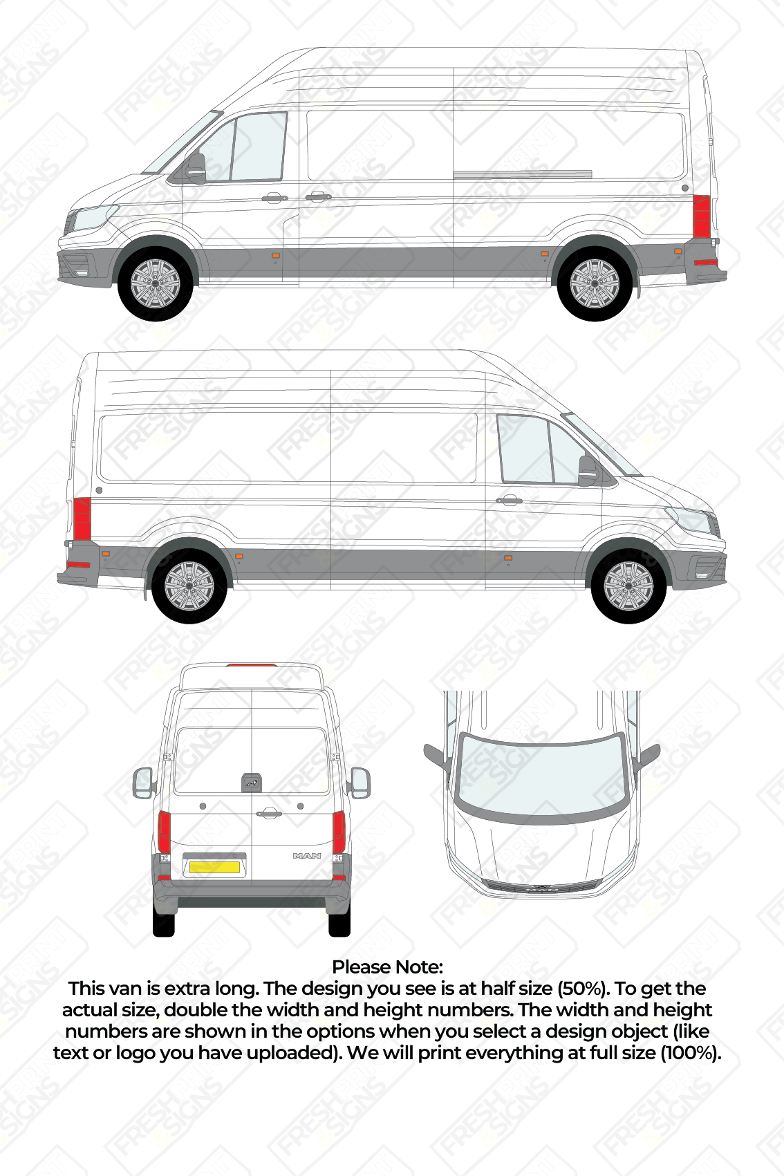 Van Graphics - MAN | TGE | 2017-2025 | Long Wheelbase (L2) | Extra-High Roof (H3) | Panelled Rear Doors