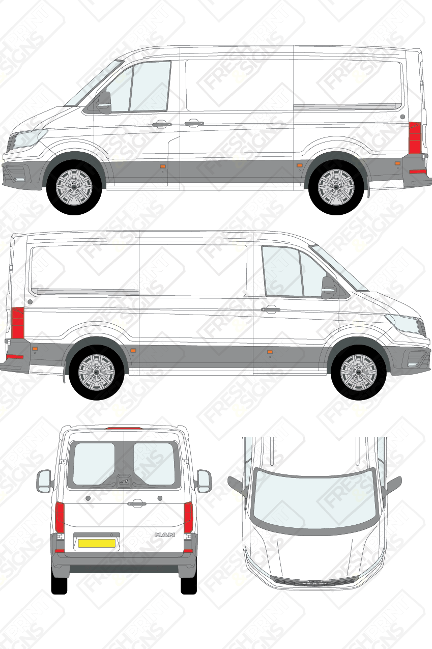 Van Graphics - MAN | TGE | 2017-2025 | Short Wheelbase (L1) | Low Roof (H1) | With Rear Windows