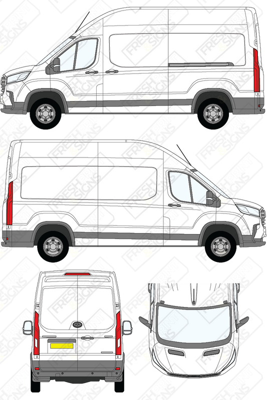 Van Graphics - Maxus | Deliver 9 | 2020-2025 | Long Wheelbase (L3) | Extra-High Roof (H3) | Panelled Rear Doors