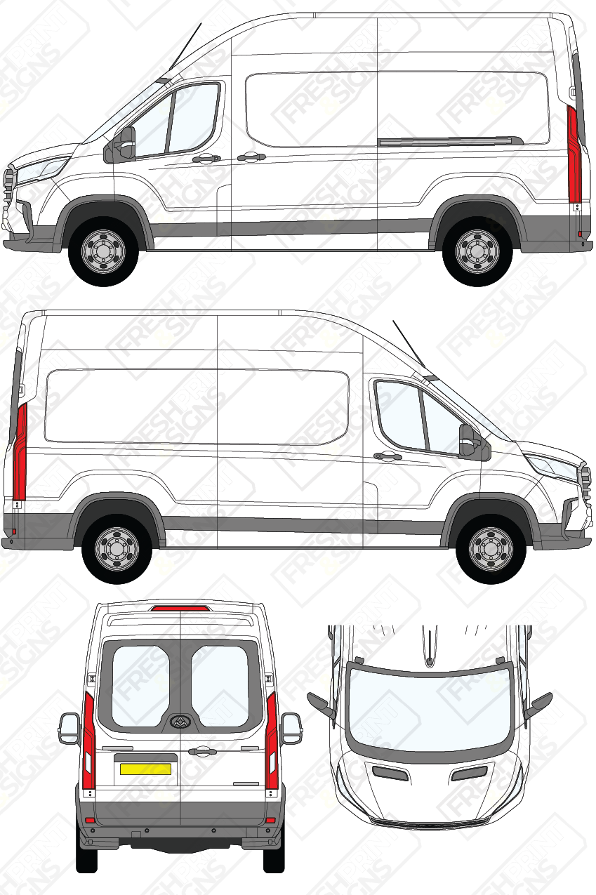 Van Graphics - Maxus | Deliver 9 | 2020-2025 | Long Wheelbase (L3) | Extra-High Roof (H3) | With Rear Windows