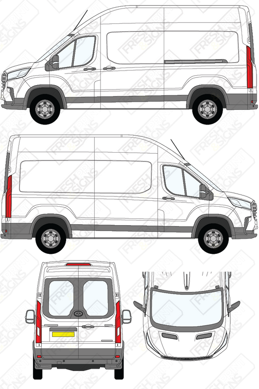 Van Graphics - Maxus | Deliver 9 | 2020-2025 | Long Wheelbase (L3) | Extra-High Roof (H3) | With Rear Windows