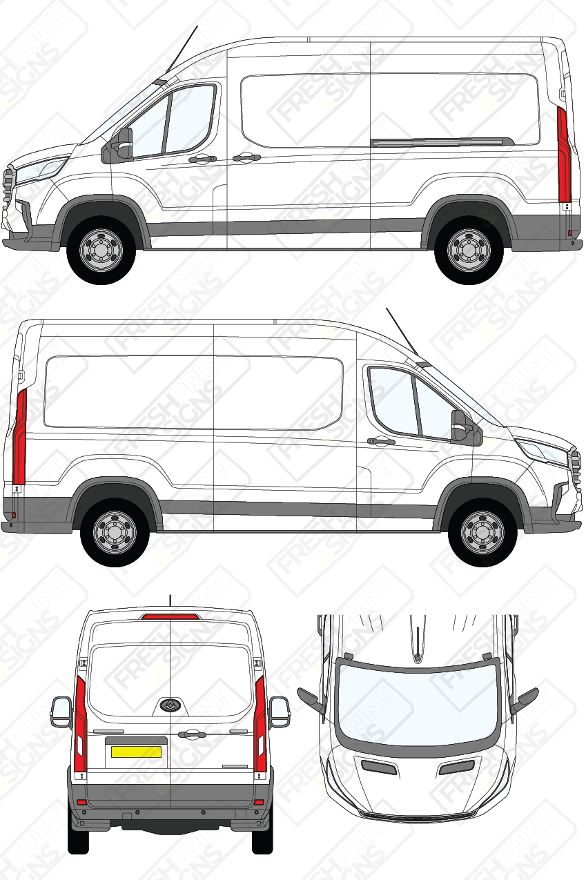 Van Graphics - Maxus | Deliver 9 | 2020-2025 | Long Wheelbase (L3) | High Roof (H2) | Panelled Rear Doors