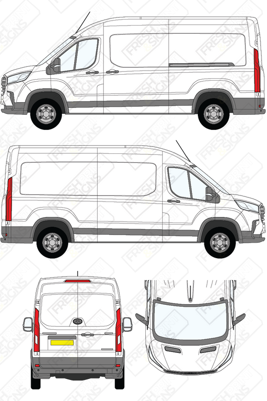 Van Graphics - Maxus | Deliver 9 | 2020-2025 | Long Wheelbase (L3) | High Roof (H2) | Panelled Rear Doors