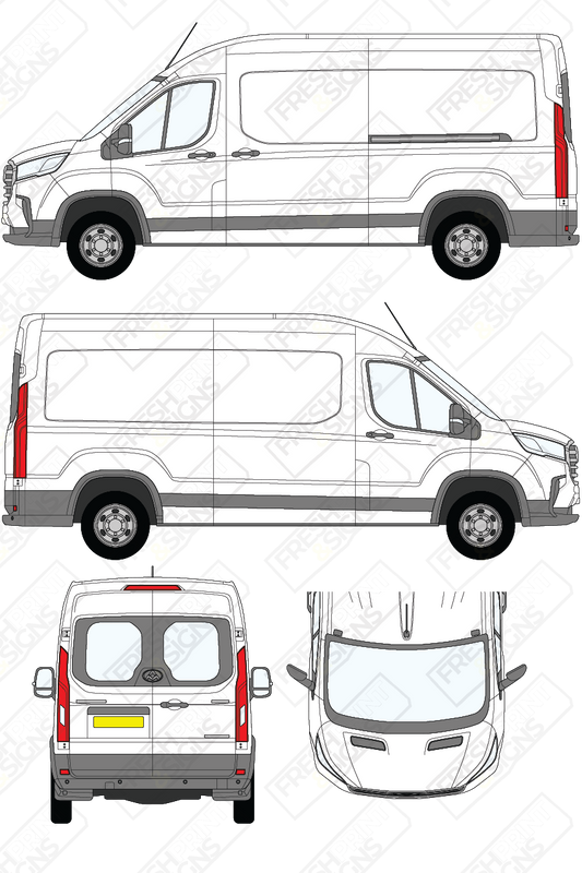 Van Graphics - Maxus | Deliver 9 | 2020-2025 | Long Wheelbase (L3) | High Roof (H2) | With Rear Windows