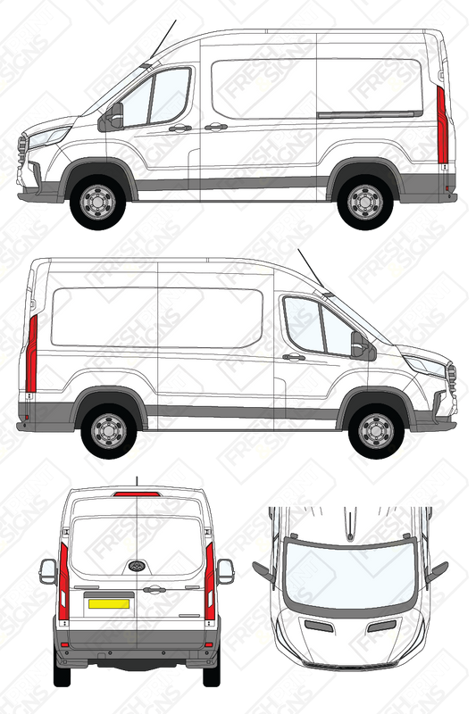 Van Graphics - Maxus | Deliver 9 | 2020-2025 | Medium Wheelbase (L2) | High Roof (H2) | Panelled Rear Doors