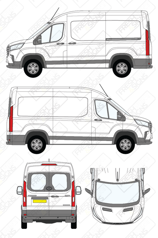 Van Graphics - Maxus | Deliver 9 | 2020-2025 | Medium Wheelbase (L2) | High Roof (H2) | With Rear Windows