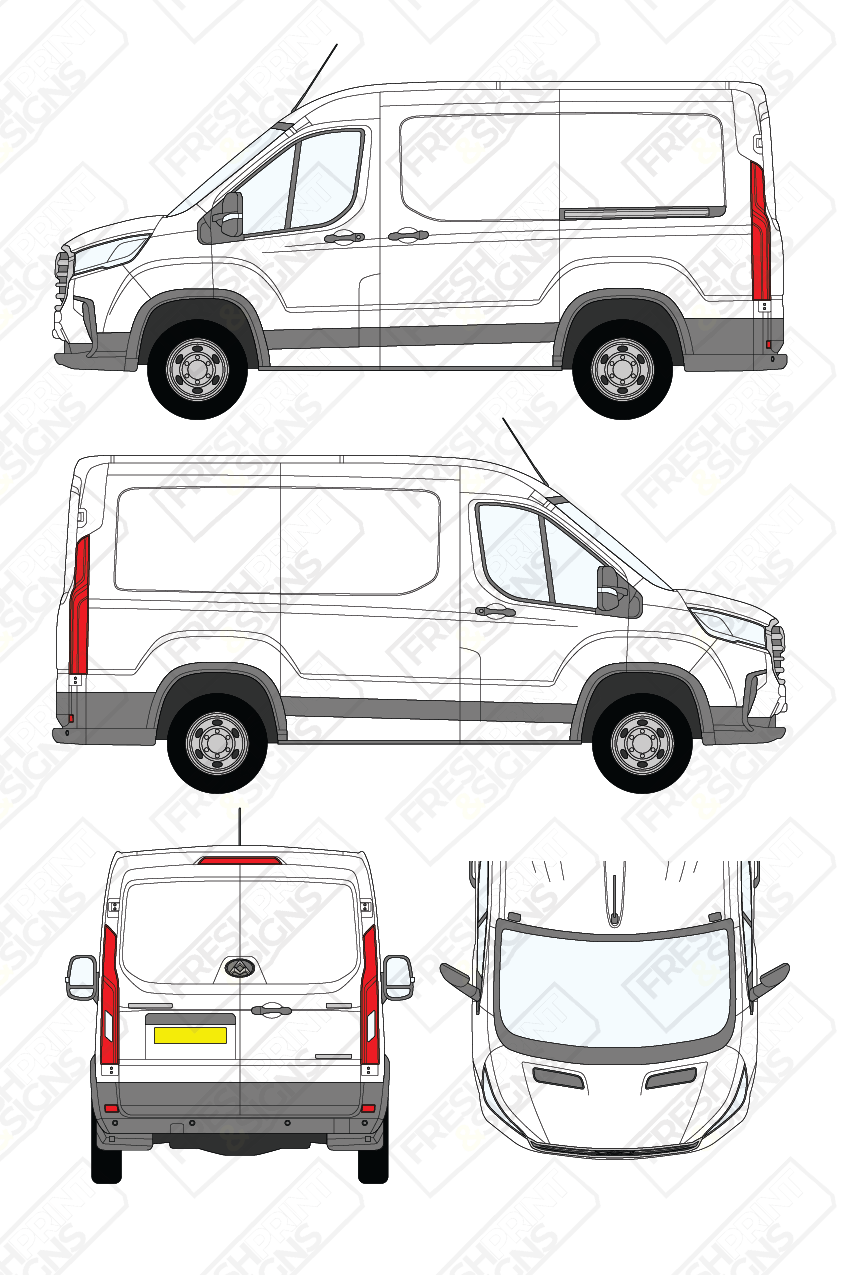 Van Graphics - Maxus | Deliver 9 | 2020-2025 | Short Wheelbase (L1) | Low Roof (H1) | Panelled Rear Doors