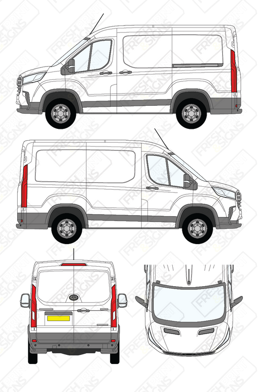 Van Graphics - Maxus | Deliver 9 | 2020-2025 | Short Wheelbase (L1) | Low Roof (H1) | Panelled Rear Doors