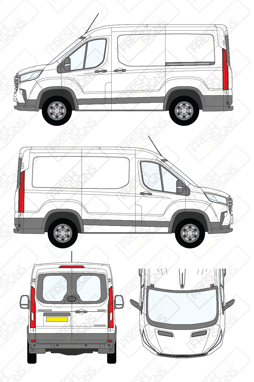 Van Graphics - Maxus | Deliver 9 | 2020-2025 | Short Wheelbase (L1) | Low Roof (H1) | With Rear Windows