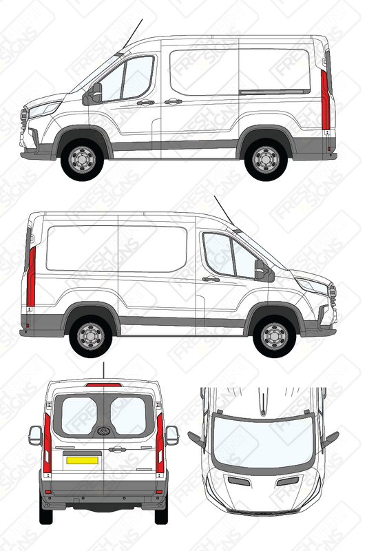 Van Graphics - Maxus | Deliver 9 | 2020-2025 | Short Wheelbase (L1) | Low Roof (H1) | With Rear Windows