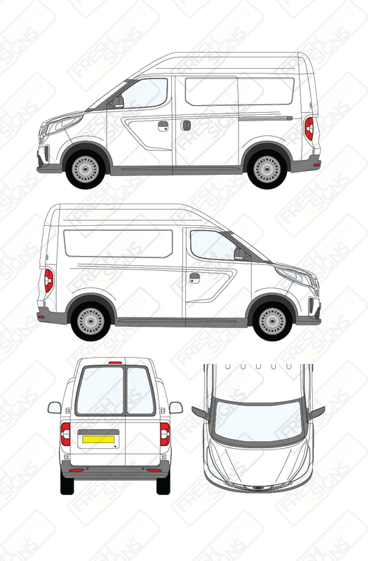 Van Graphics - Maxus | E-Deliver 3 | 2020-2025 | Short Wheelbase (L1) | High Roof (H2) | With Rear Windows