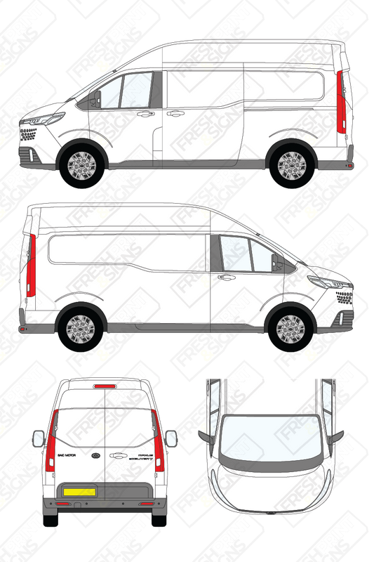 Van Graphics - Maxus | E-Deliver 7 | 2024-2025 | Long Wheelbase (L2) | High Roof (H2) | Panelled Rear Doors