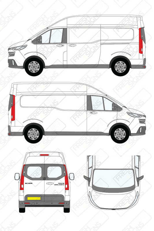Van Graphics - Maxus | E-Deliver 7 | 2024-2025 | Long Wheelbase (L2) | High Roof (H2) | With Rear Windows