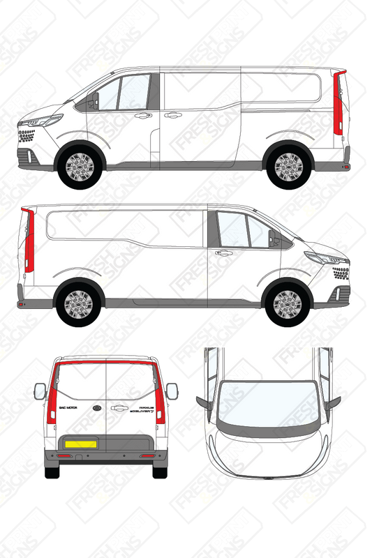Van Graphics - Maxus | E-Deliver 7 | 2024-2025 | Long Wheelbase (L2) | Low Roof (H1) | Panelled Rear Doors