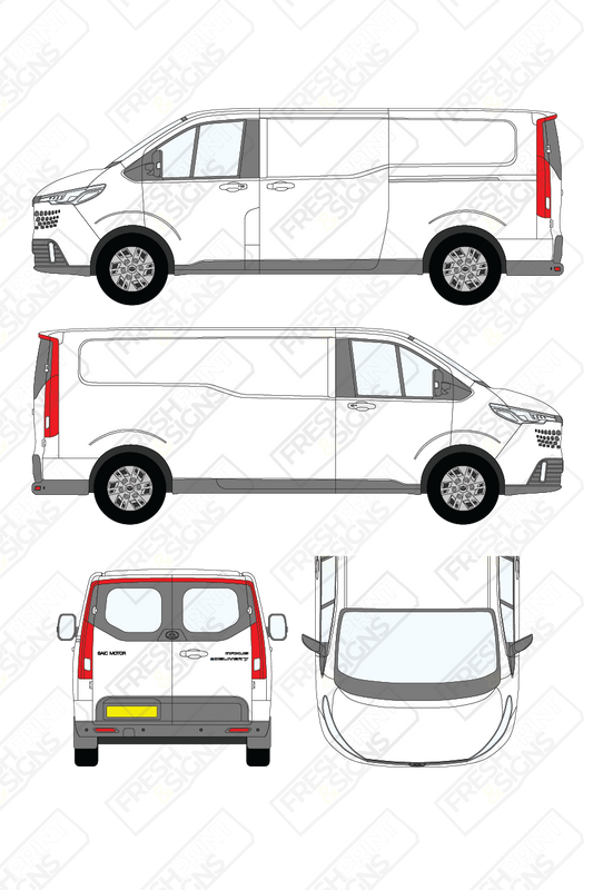 Van Graphics - Maxus | E-Deliver 7 | 2024-2025 | Long Wheelbase (L2) | Low Roof (H1) | With Rear Windows