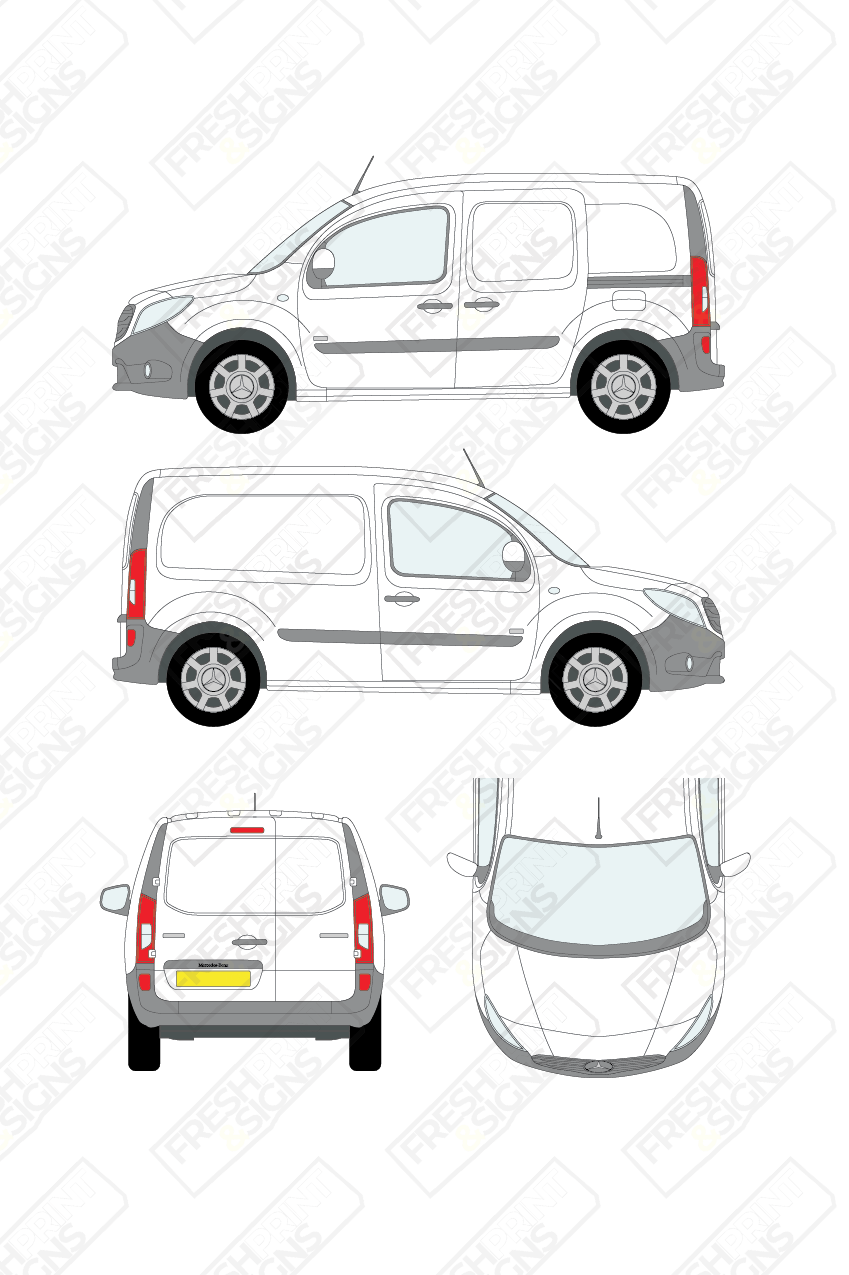Van Graphics - Mercedes | Citan | 2012-2022 | Medium Wheelbase (L2) | Panelled Rear Doors