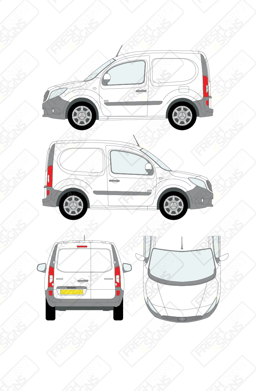 Van Graphics - Mercedes | Citan | 2012-2022 | Short Wheelbase (L1) | Panelled Rear Doors