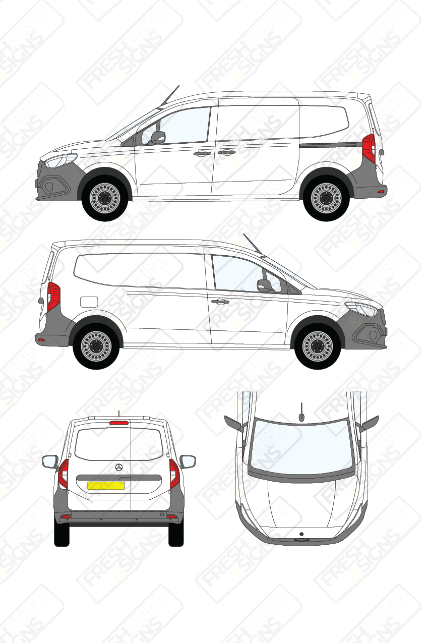Van Graphics - Mercedes | Citan | 2023-2025 | Medium Wheelbase (L2) | Panelled Rear Doors