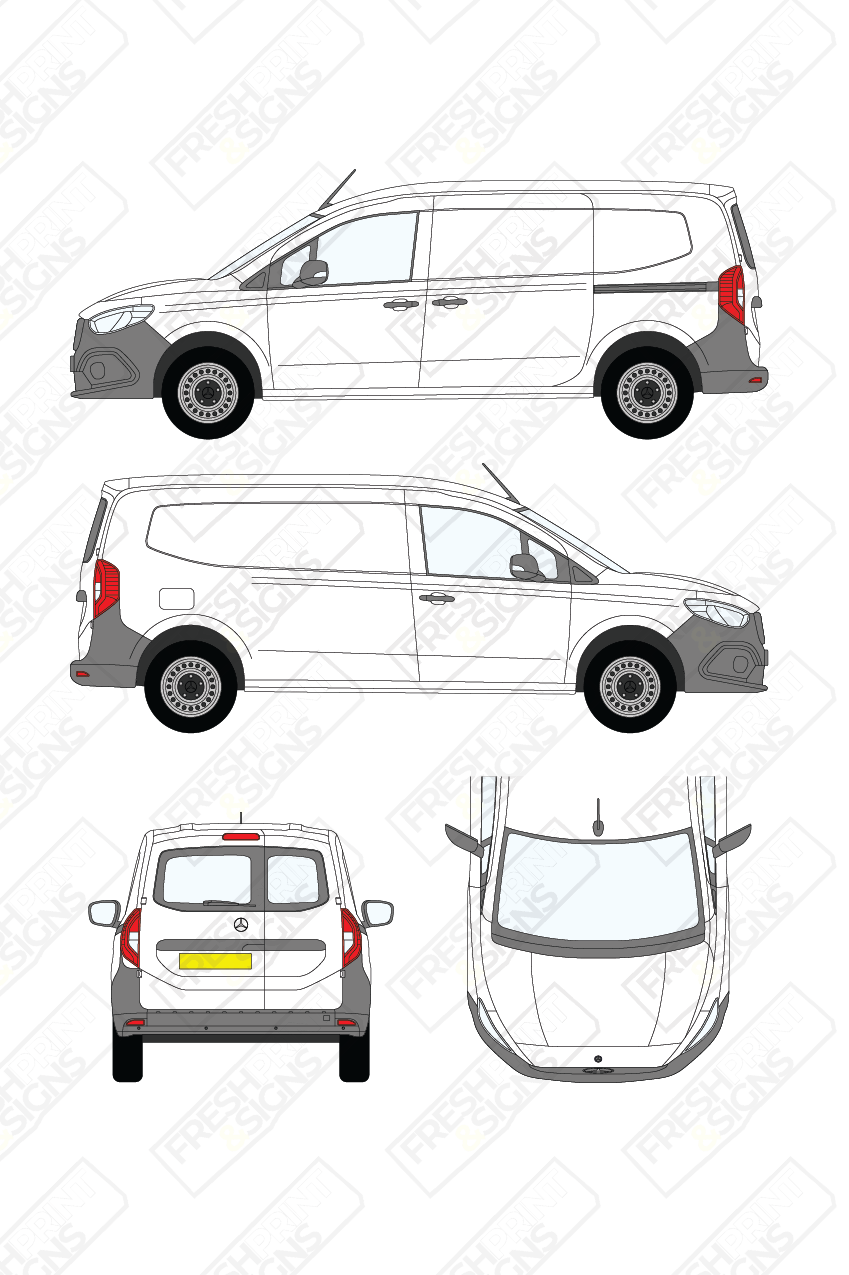 Van Graphics - Mercedes | Citan | 2023-2025 | Medium Wheelbase (L2) | With Rear Windows