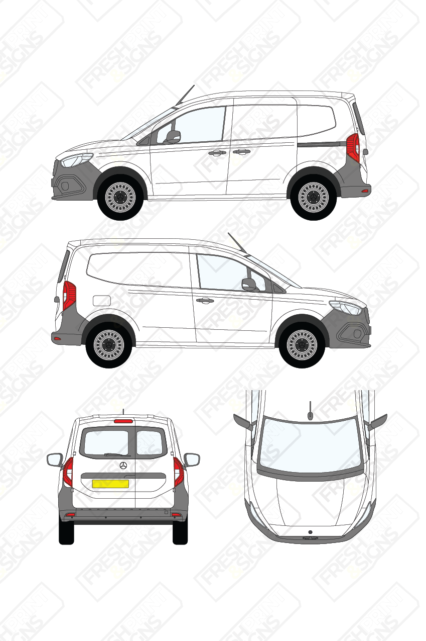 Van Graphics - Mercedes | Citan | 2023-2025 | Short Wheelbase (L1) | With Rear Windows
