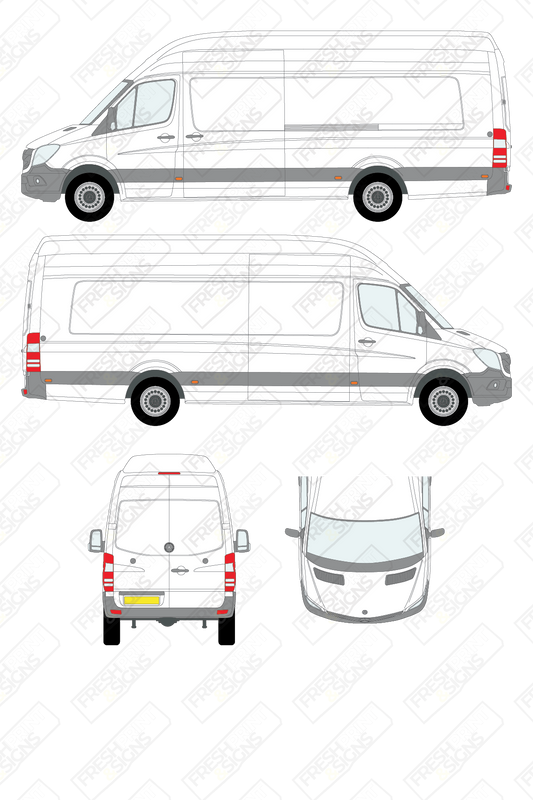 Van Graphics - Mercedes | Sprinter | 2009-2018 | Extra-Long Wheelbase (L4) | Extra High Roof (H3) | Panelled Rear Doors