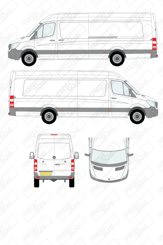 Van Graphics - Mercedes | Sprinter | 2009-2018 | Extra-Long Wheelbase (L4) | High Roof (H2) | Panelled Rear Doors