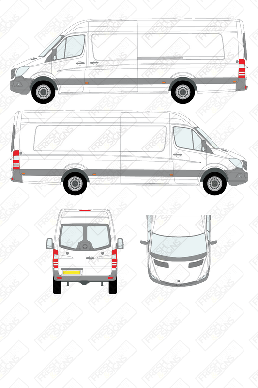 Van Graphics - Mercedes | Sprinter | 2009-2018 | Extra-Long Wheelbase (L4) | High Roof (H2) | With Rear Windows