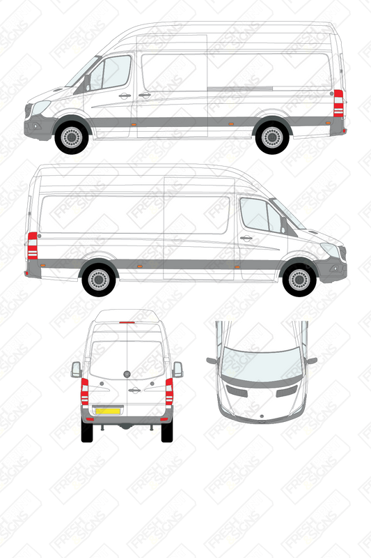Van Graphics - Mercedes | Sprinter | 2009-2018 | Long Wheelbase (L3) | Extra High Roof (H3) | Panelled Rear Doors