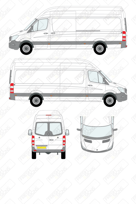 Van Graphics - Mercedes | Sprinter | 2009-2018 | Long Wheelbase (L3) | Extra High Roof (H3) | With Rear Windows
