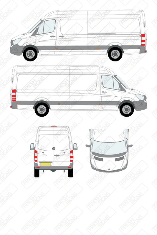 Van Graphics - Mercedes | Sprinter | 2009-2018 | Long Wheelbase (L3) | High Roof (H2) | Panelled Rear Doors