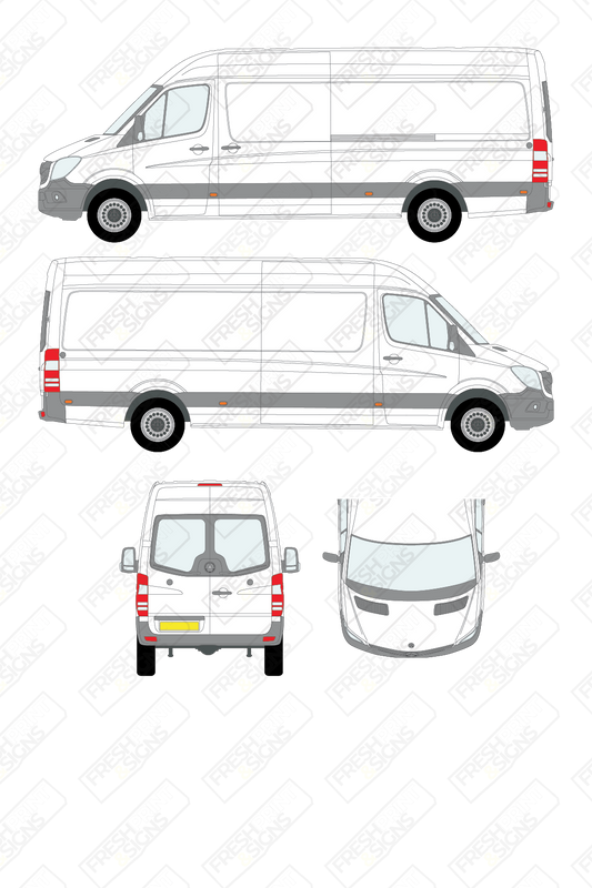 Van Graphics - Mercedes | Sprinter | 2009-2018 | Long Wheelbase (L3) | High Roof (H2) | With Rear Windows